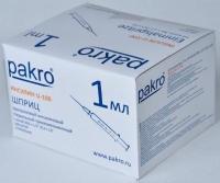 1 мл трехкомпонентный шприц Pakro инсулиновый U100 , с иглой 0,3х13, 100 шт купить в Иваново