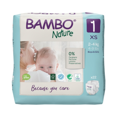 Эко-подгузники Bambo Nature 1 (2-4 кг), 22 шт купить оптом в Иваново